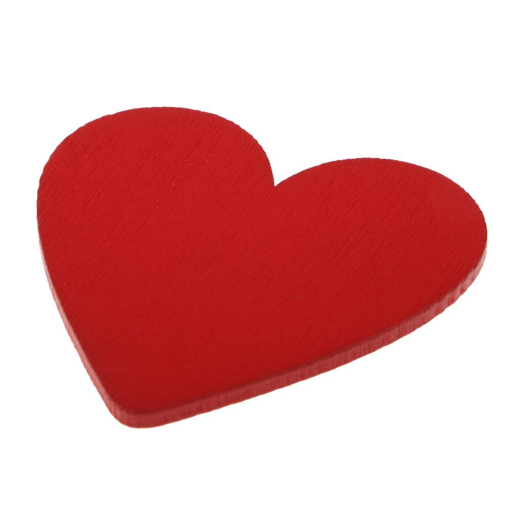 Heart-Shaped Colored Wooden Blocks for Early Education DIY & Wedding Crafts