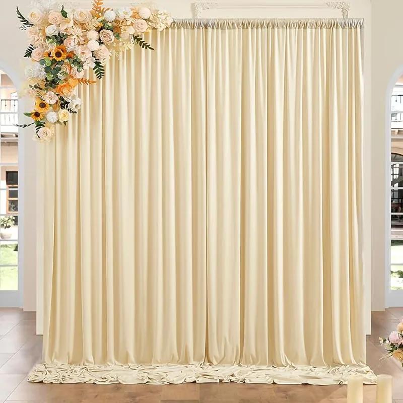 5x8/10 fot rynkefri hvit sateng bakgrunnsgardiner for bryllup, bursdagsfest, fotografering, bakgrunn, babyshowerdekorasjoner