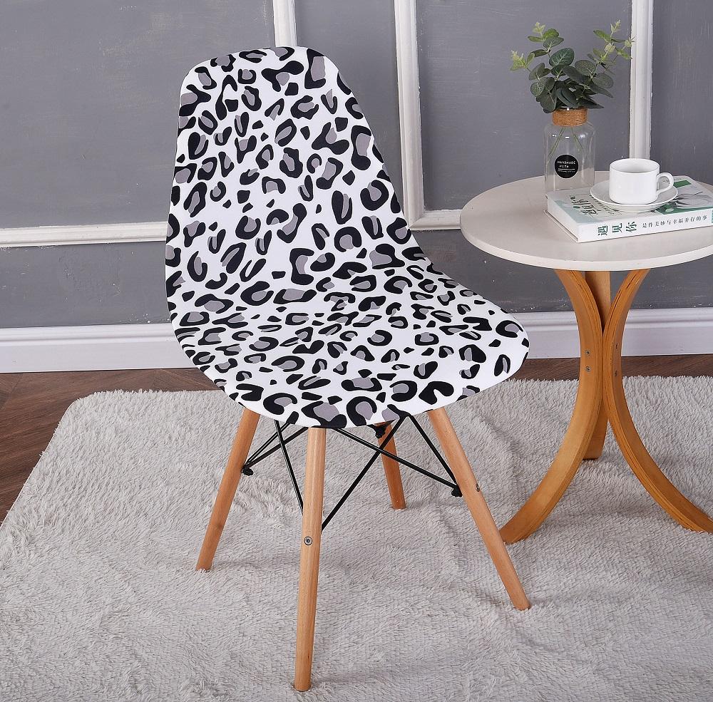 Stretchy Shell Chair Cover Short Back Scandinavian Adjustable Slipcover for Dining Bar Hotel Wedding Party Banquet