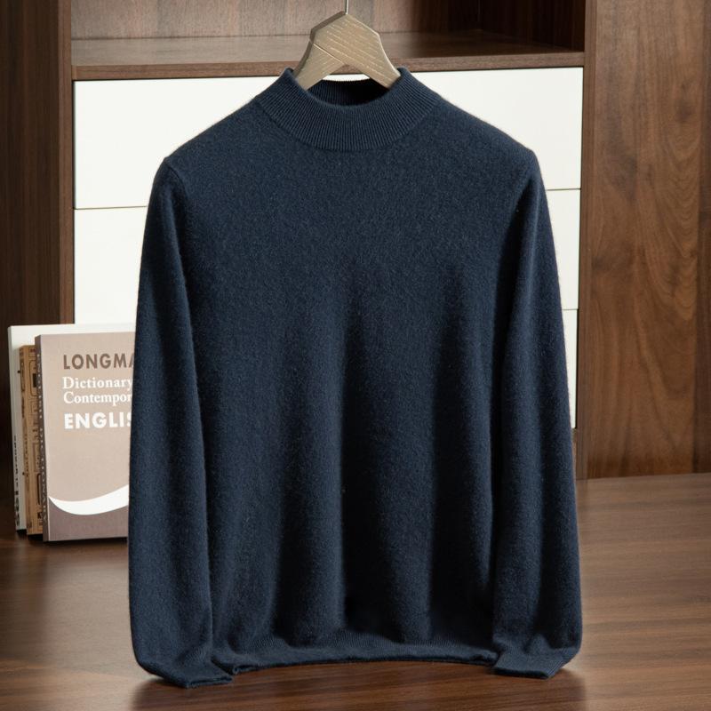 Cashmere Sweater Turtleneck Pullover Thickened Sweater Youth with Warm Cashmere Men Inside