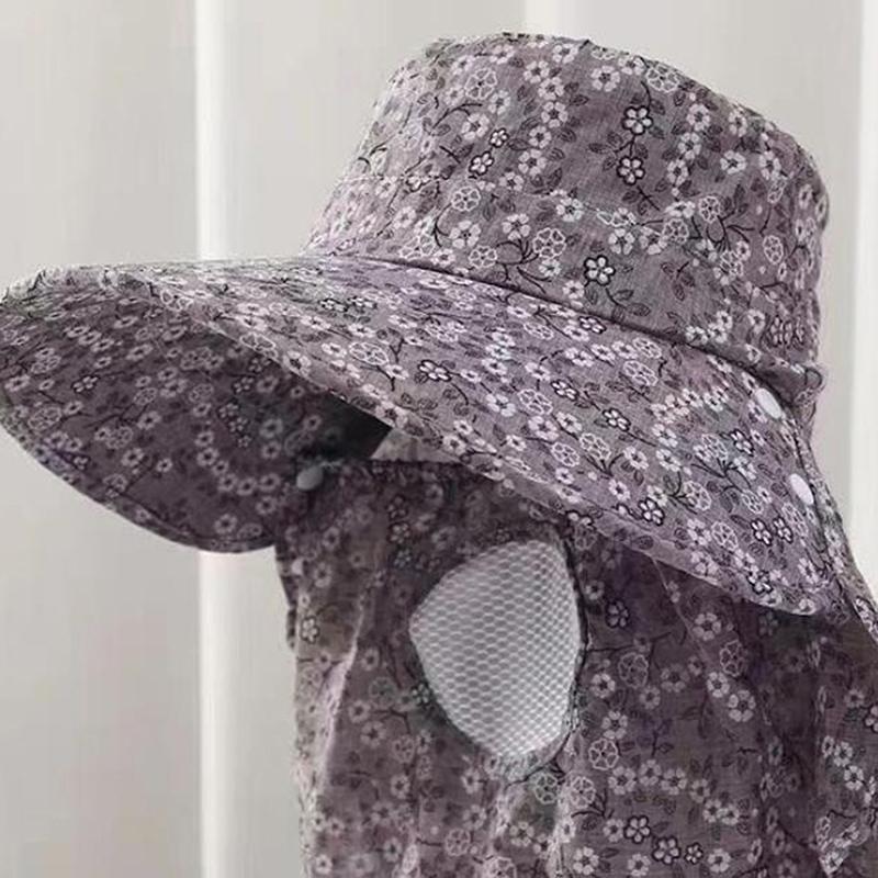 1pcs Breathable Tea Hat New Women's Fashion UV Protective Sun Hat Ponytail Hat Agricultural Cap Neck Cape Cap