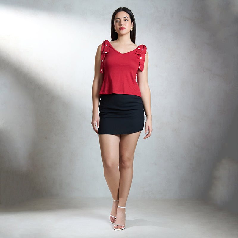 Virgio Women Regular Length Broad Strap Regular Fit V Shape Dress