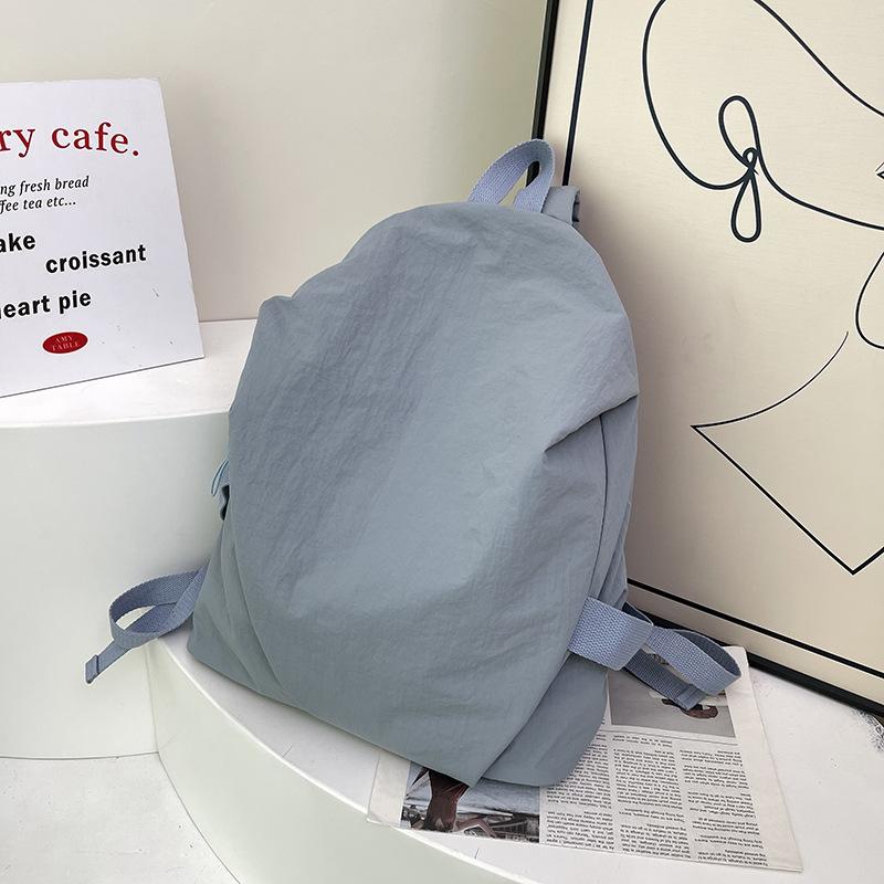 Schoolbag Japanese Leisure Art Student Backpack Ins Simple Personality Nylon Schoolbag Solid Color Fashion Oxford Cloth Backpack