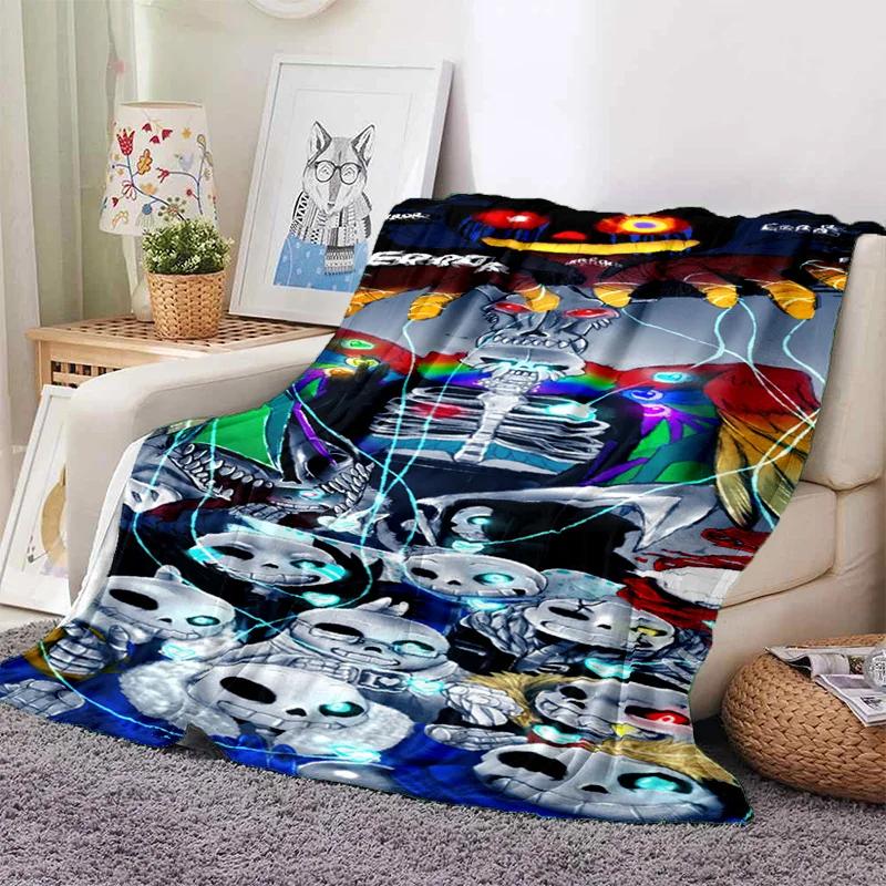 Funny U-Undertale Sans 3D Print Blanket Super Soft Warm Fleece Throw Blanket for Underground Legend Game Sofa Bed