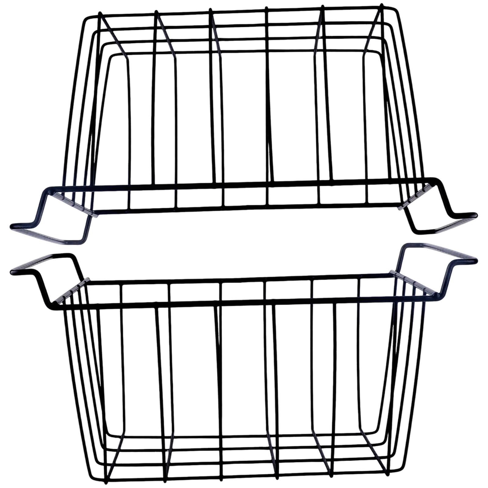 2 Pack Freezer Organization Baskets Sturdy Wire Mesh Containers for Efficient Fridge Space Utilization