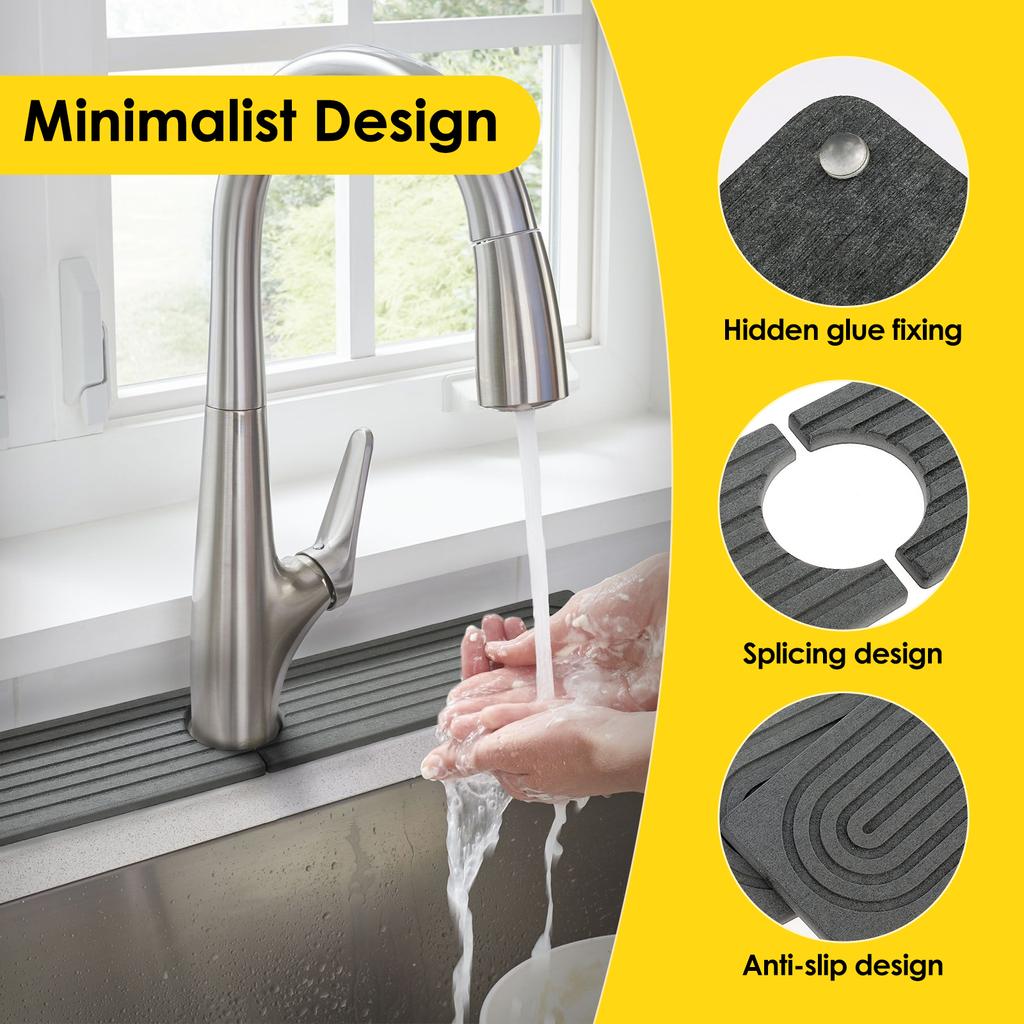 Kitchen Sink Faucet Mat Diatomite Sink Faucet Splash Guard Water Absorbent Stone Sink Tray Quick Drying Soap Sponge Sink Pad