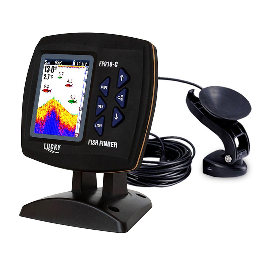 Color Screen Fish finder Color Screen Wired Fish Finder Dual Frequency 328ft/100m Water Depth Boat Fish Finder