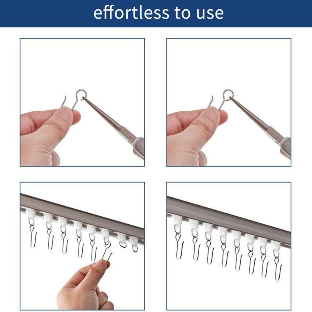 20 ks Stropní háčky na závěsy, Drapérie, Věšák na sprchový závěs, Nový háček s kolíčkem