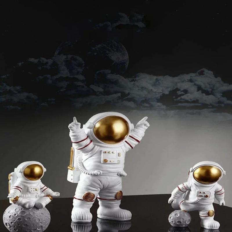 4 szt. Figurka Astronauty Statua Figurka Kosmonauta Rzeźba Zabawka Edukacyjna Dekoracja Biurka Domu Model Astronauty Dla Dzieci Prezent