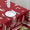 Christmas Tree Elk Santa Snowflake Rectangle Waterproof Tablecloth Wedding Decoration Reusable Tablecloth For Table Xmas Supply