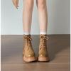 Mode Mode Damen Komfortstiefel mit dicker Sohle Vielseitige Plateau-Kurzstiefel für Herbst Winter Damenschuhe Retro Schnür-Botines