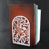 2Pcs Book Ends for Shelves Hollowed Bird Flower Metal Bookends Heavy Duty Book End Decorative Book Stoppers for Shelves