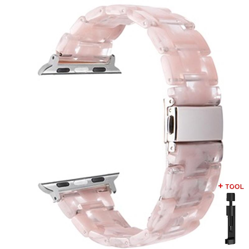 Resin Strap for Apple Watch Band 44mm 40mm 45mm 41mm 38mm 42mm Bracelet Correa iWatch Series 3 4 5 6 Se 7 Replacement Watchband