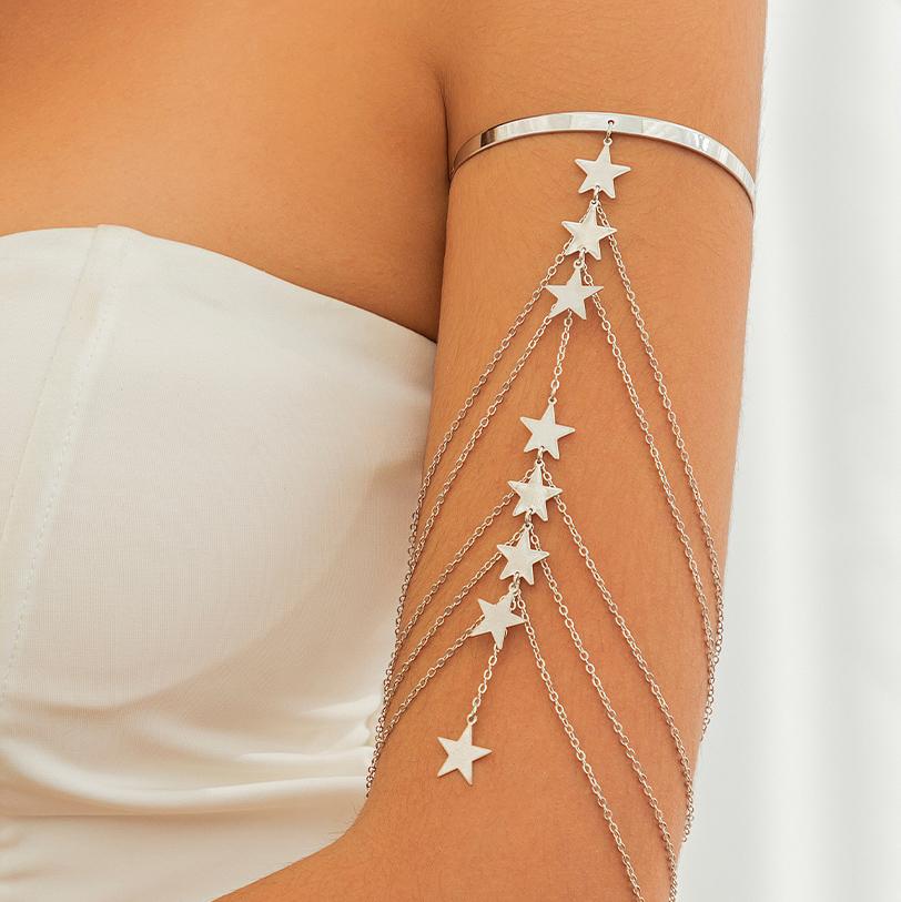 Ingemark 17 Styles Boho Crystal Pendant Cuff Open Bangles for Women Wed Bridal Goth Tassel Link Arm Bracelets Party Zircon Gift