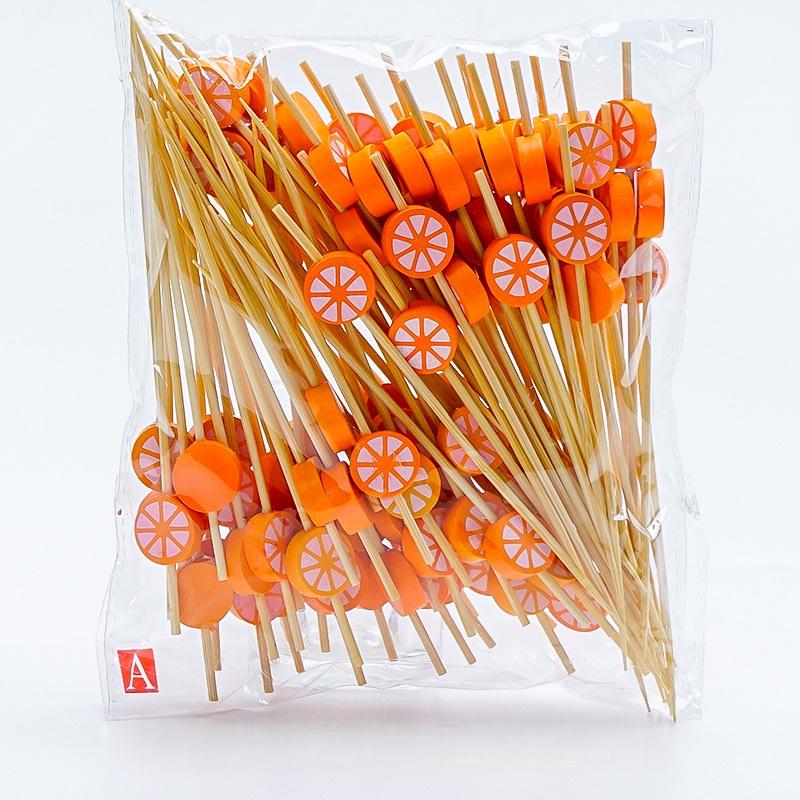 100Pcs Disposable  Colorful Strawberrie Watermelon Bamboo  Picks Buffet Food Fruit Forks For Wedding Birthday Party Decor