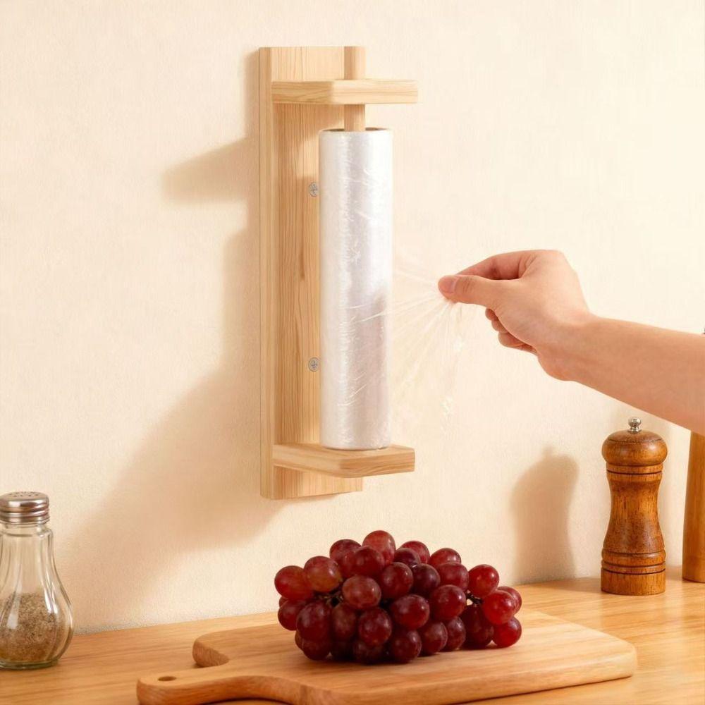 Wall Mounted Paper Towel Holder Wood Tissue Storage Holder Durable Roll Paper Hanger Home