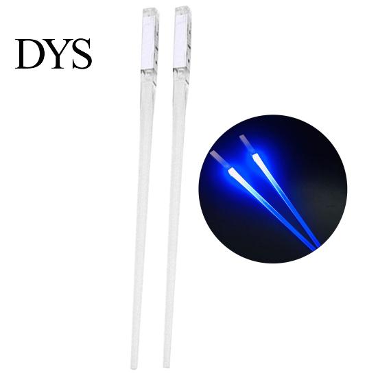 Finger Chopsticks 1 Pair Food Reusable Grade Smooth Surface Eye-catching LED Diner Illuminated Wear-resistant Lightweight BPA Free Luminous