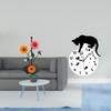 Cat Paper Towel Holder with Silent Hanging Clock Non Slip Vertical Tissue Rack Quiet Movement for