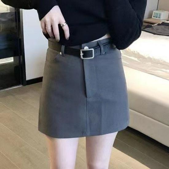 

Women s High Waist Midi A-Line Skirt - Autumn Fashion Slimming Hip-Hugging Design L