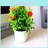 Artificial Rose Miniature Potted Plant With Plastic Construction For Home Decor And Gift