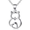 Simple Fashion Accessories, Trendy Hollow Kitten Cute Pendant, Love-Shaped Accessories