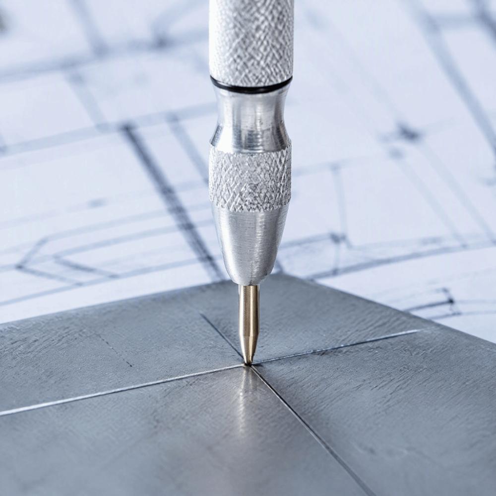 2pcs Reinforced Head Automatic Center Punch Hard Tip Metal Punch Tool Home Workshop