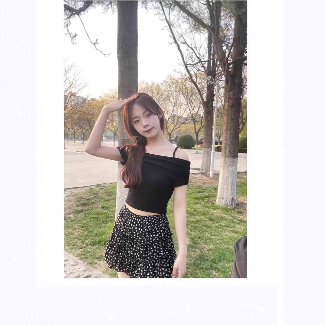 

Женский летний топ с открытыми плечами, черный, облегающего кроя XL