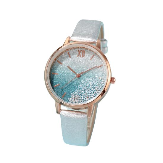 

Модные простые женские зыбучие пески с круглым изменением цвета циферблата, кварцевые часы, наручные часы