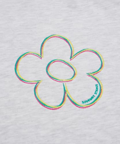 IMPROMES Hooded Sweatshirt [SIDEWAYSTANCE] Embroidered Flower Fleece Pullover Hoodie, Men's, Black