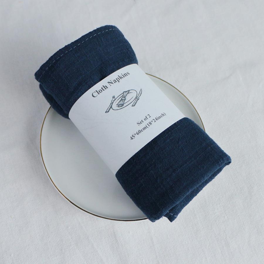 2PCS 45X60CM Skin-friendly Cotton Summer Napkins,Reusable Kitchen Dining Placemats,Customized Dinner Table Rustic Wedding Decor