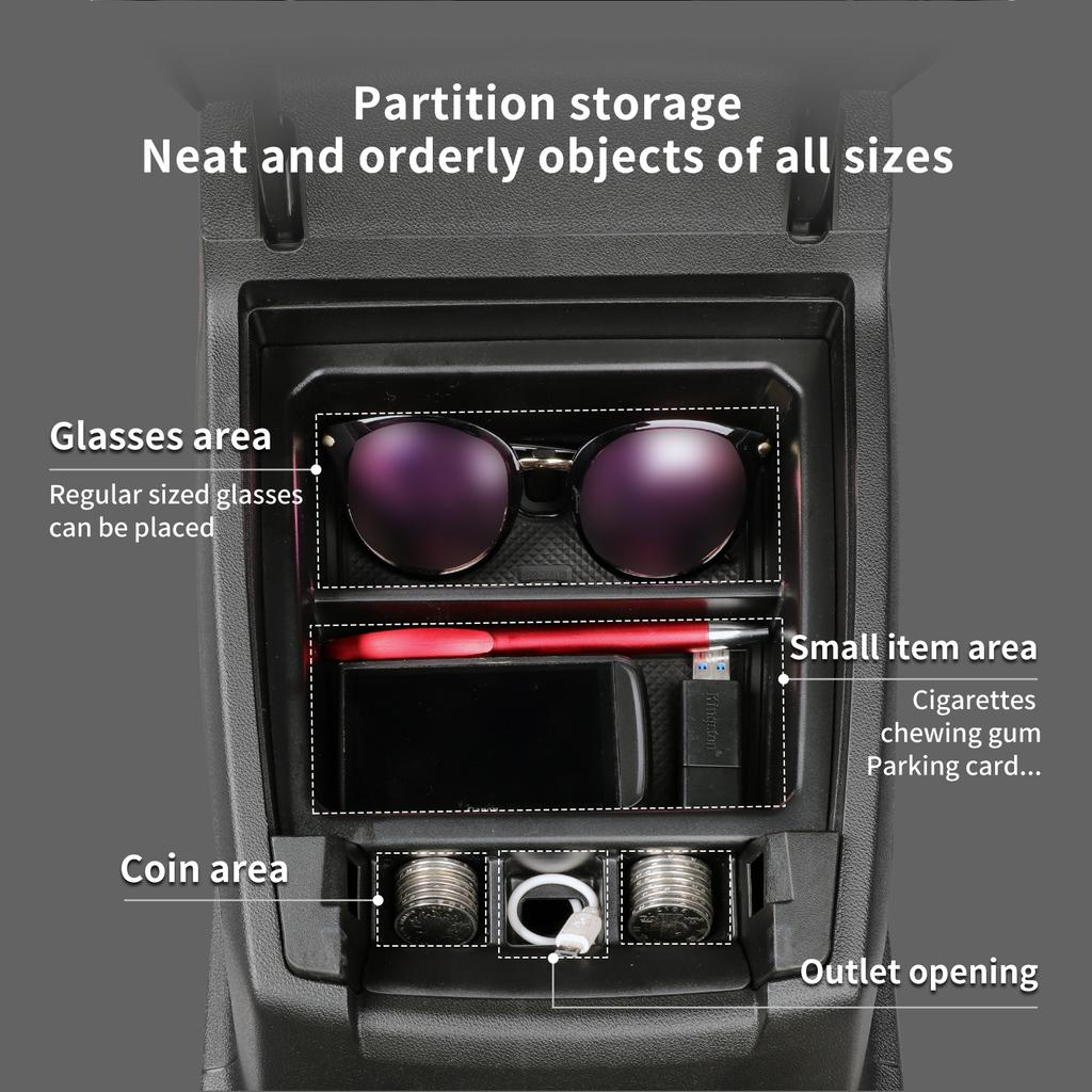 For Chevrolet Chevy Colorado 2025 2025 GMC Canyon Car Central Armrest Storage Box Tray Organizer Accessories Tidying