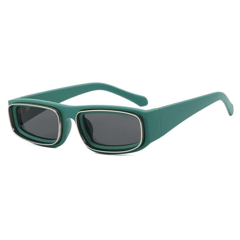 New Retro Narrow Frame Rectangular Women Sunglasses Personality Brand Leopard Camouflage Design Outdoor Men Glasses Uv400