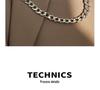 Exaggerated European-American Belt Buckle Necklace: NK Chain Clavicle Titanium Steel 18k Gold Choker for Women - P981