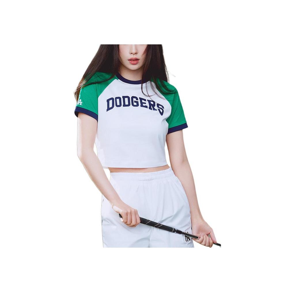New MLB Los Angeles Dodgers Raglan Sleeve T Shirt Women's Neon Green 3FTSV1543-07GNN