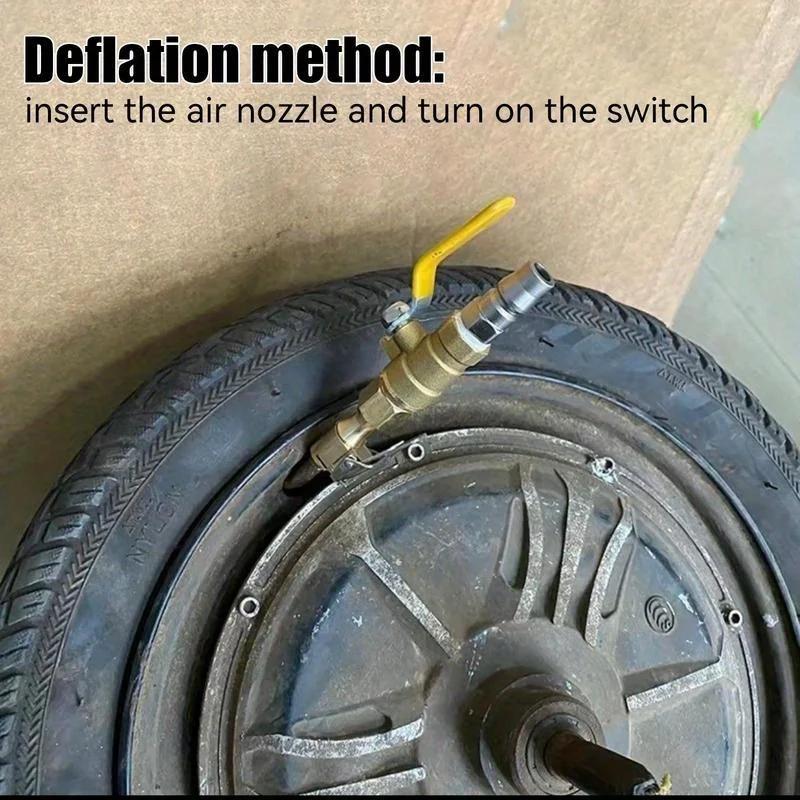 1pc Car Tire Inflator Nozzle Lock on Tire Inflator Chuck Quick Inflation Hose Nozzle with Valve Air Compressor Adapter for Car