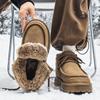 Men's Soft Elastic Winter Warm Winter Cold Padded Snow Boots Thick Soles Non-slip Wear Outdoor Leisure Sports Mid-top Cotton Boots Work Shoes
