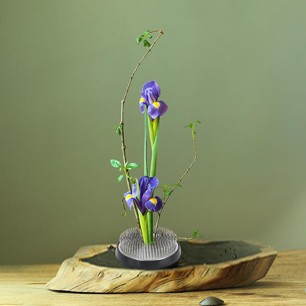 Japanese Style Round Kenzan Flower Arrangement Holder Needle Arranging Tool AccessoriesStainless