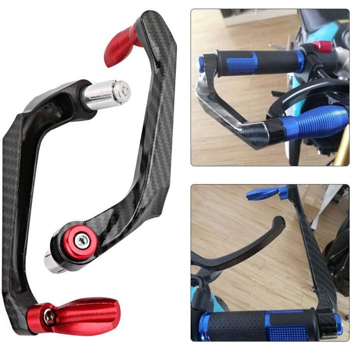 Protections de levier de moto, protecteur de frein de guidon de moto universel en alliage d'aluminium de 7/8 pouces(rouge)