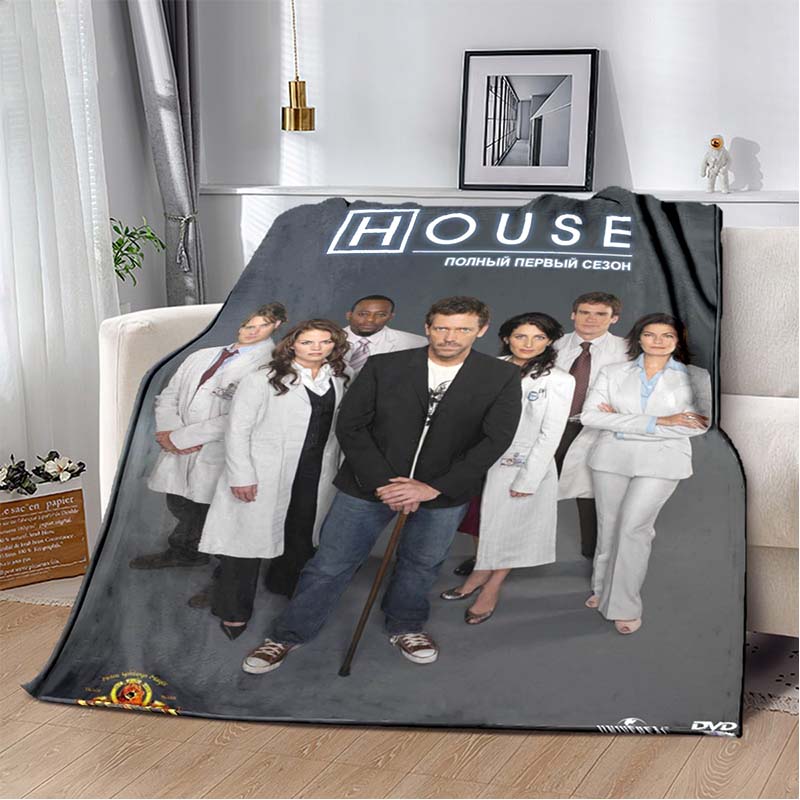 Dr. House Print Soft Flannel Throw Blanket Lightweight Warm SofaCouch Bed Home Decor Cover For Movie Fans