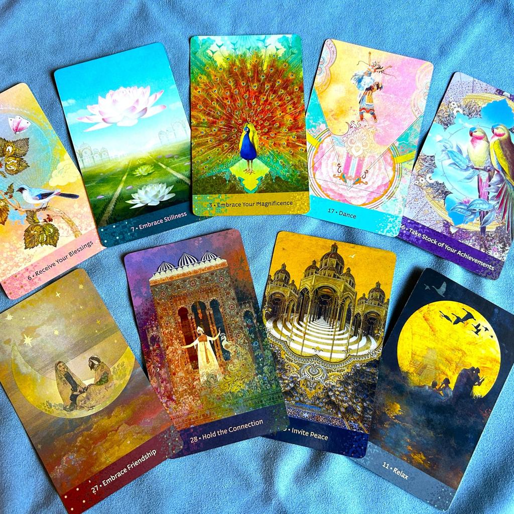 Nichiyu Oracle Cards, 45 Cards, Fortune Telling [Wisdom of Hafiz Oracle] "Cards That Weave Persian Art In Poetic Words