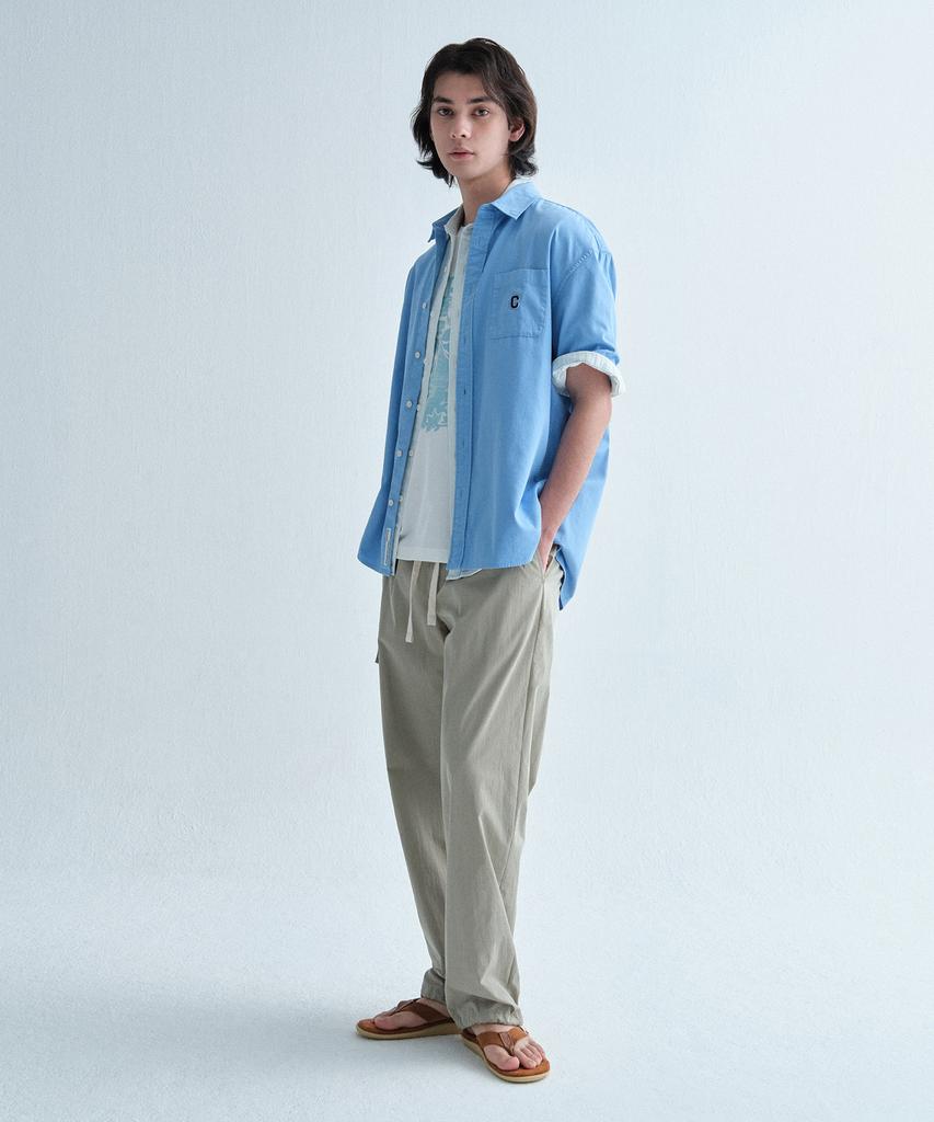 COVERNAT Semi-Wide String Cargo Easy Pants Light Khaki