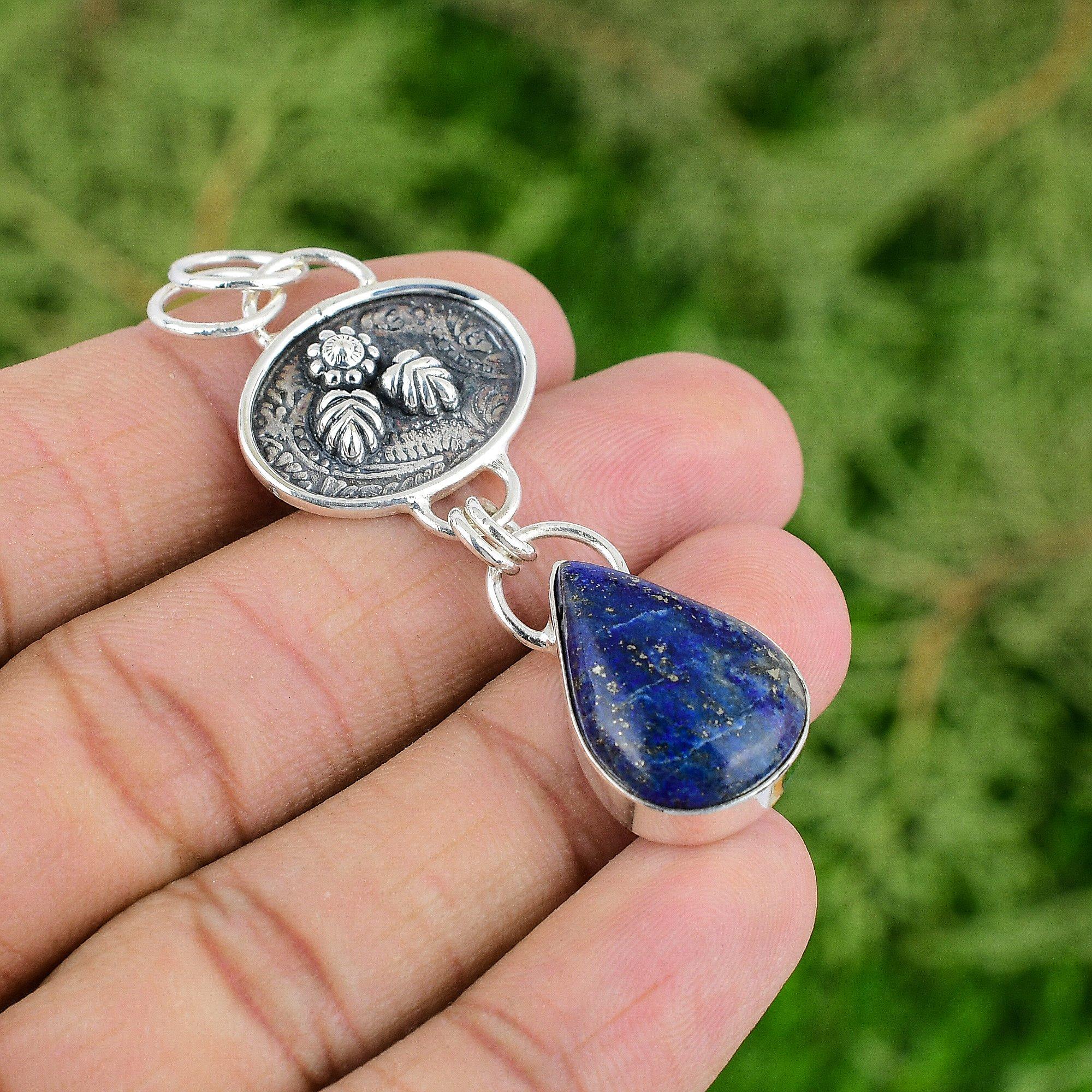 

Сделка на День Благодарения Подвеска из драгоценного камня лазурит Ювелирное изделие из стерлингового серебра 925 пробы