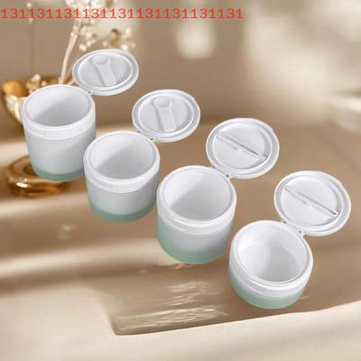 50/120g Flip Cover With Spoon Or Tweezers Refillable Bottles Empty Pot Travel Face Cream Lotion Cosmetic Cotton Makeup Jar