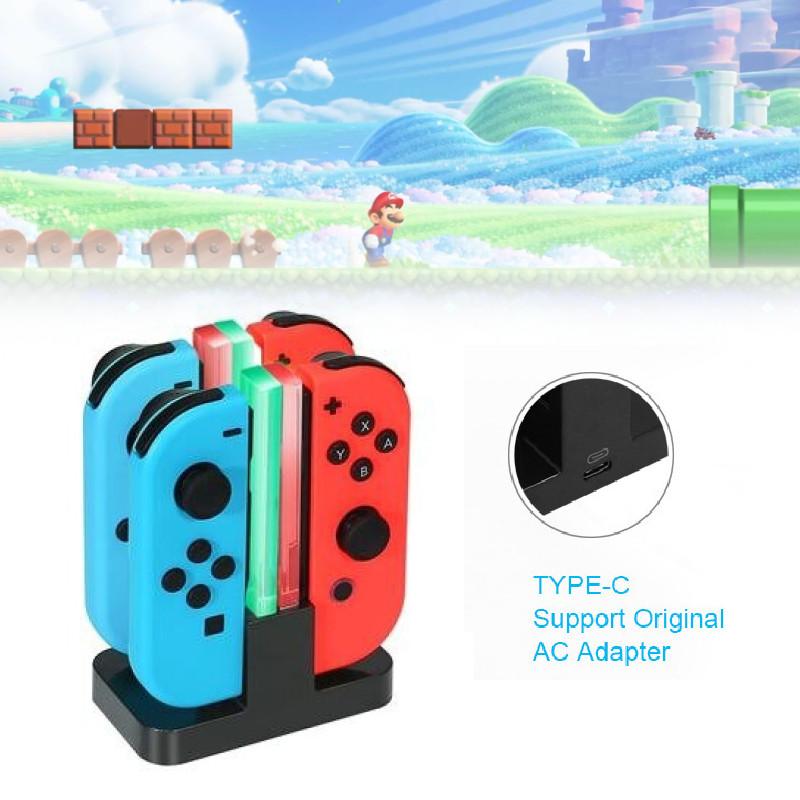 Colorful Switch Charging Dock For Joycon Controllers With Four Ports And Stylish Design