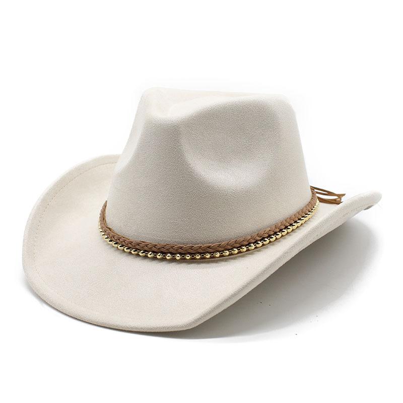 Western Cowboy Hat Suede British Jazz Hat Men'S And Women'S Ethnic Top Hat