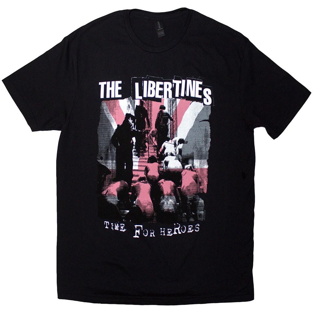 The Libertines Unisex TShirt Time For Heroes Flag (Black) (Large) S