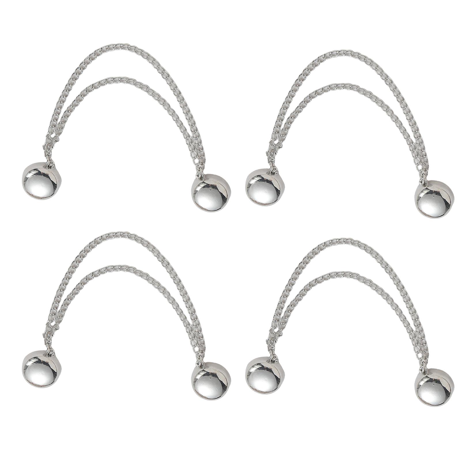 

4Pcs Magnetic Trouser Cuff Clips Headscarf Pin Magnetic Pinless Brooch Hijab Pin Hem Fasteners T-Shirt Shortening срібний