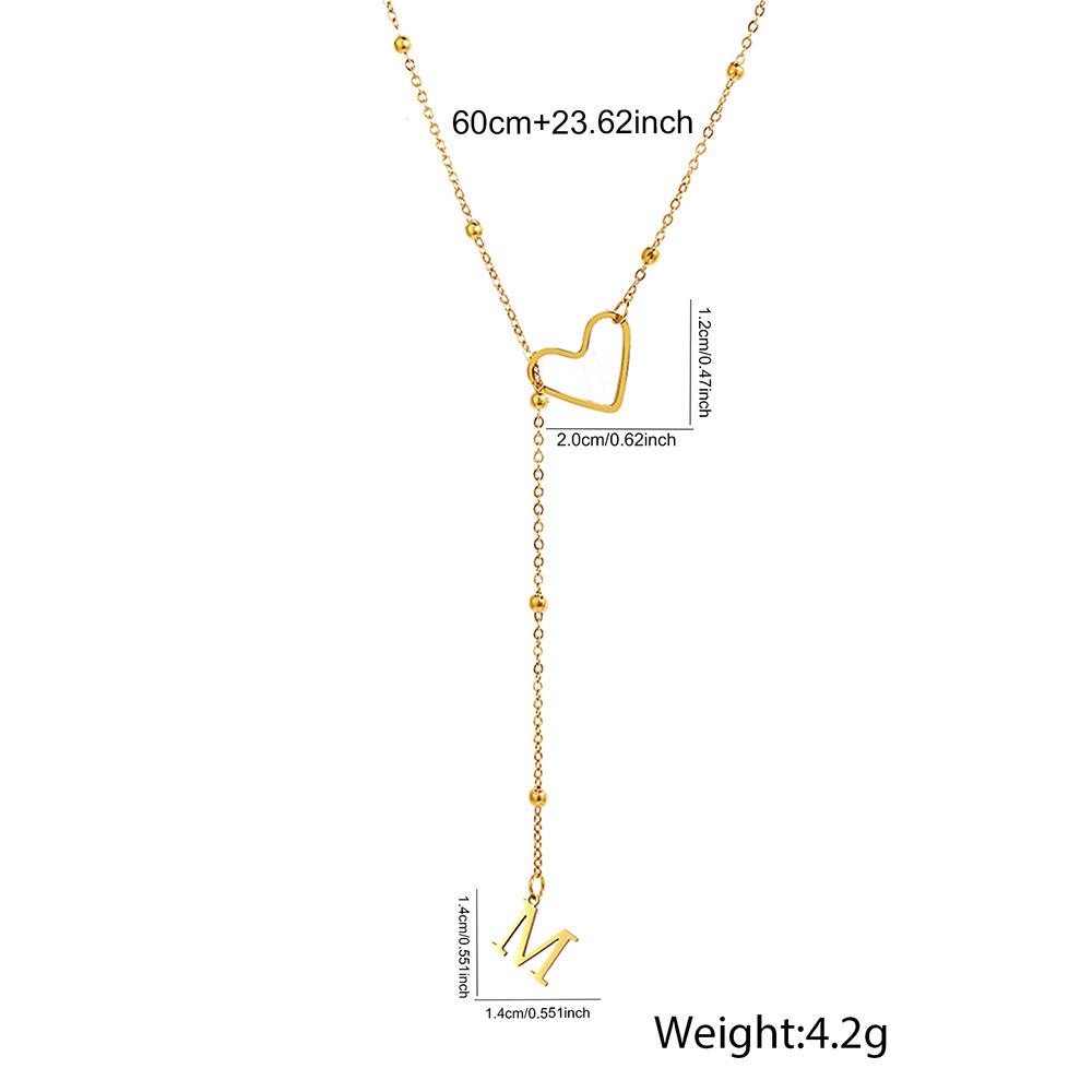 European American Bestseller: Heart Lariat Necklace with 26 Initials - Versatile, Luxurious Clavicle Chain for Women