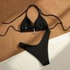 1011 European and American Sexy Fashion Solid Color New Three-point Bikini Summer Women's Lace-up Swimsuit Bikini