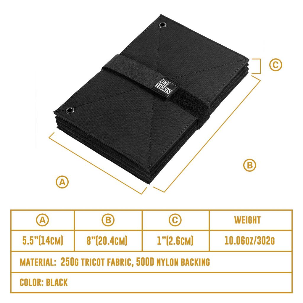 OneTigris Patch Base Patch Mat Hook Loop Patch Book Wall Hanging Hobby Storage Panel & (Patch - Black)